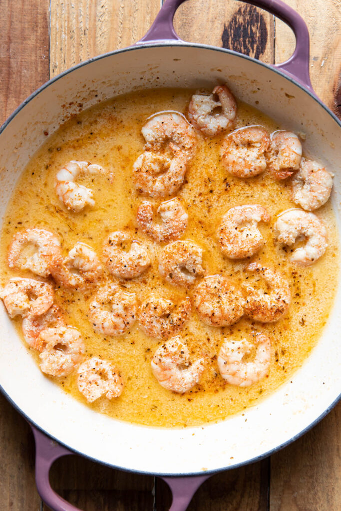 Shrimp in cajun sauce.