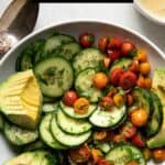 cucumber avocado salad with tomatoes.