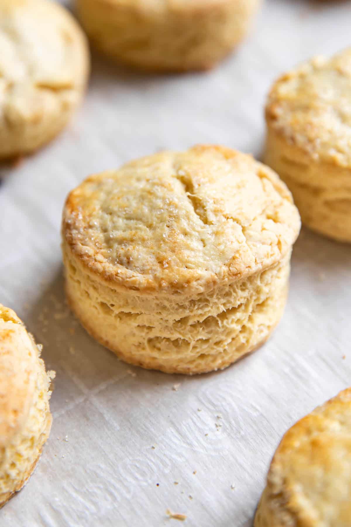 irish scone on parchment paper.