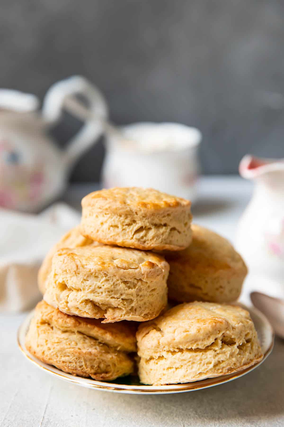 plate of irish scones stacked up.