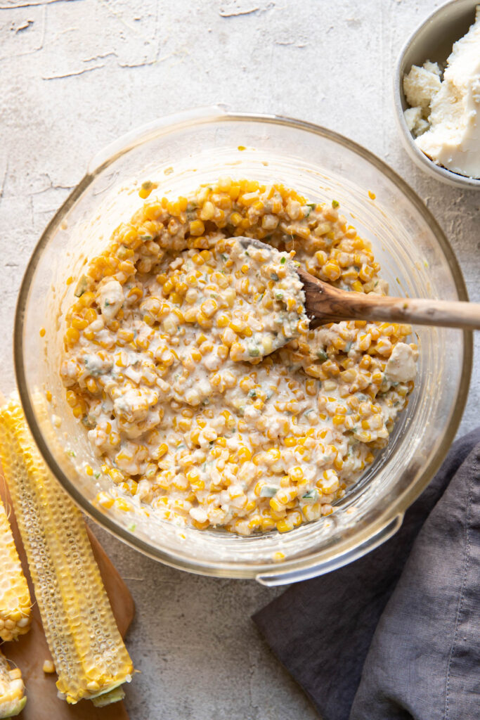 hot mexican street corn dip.