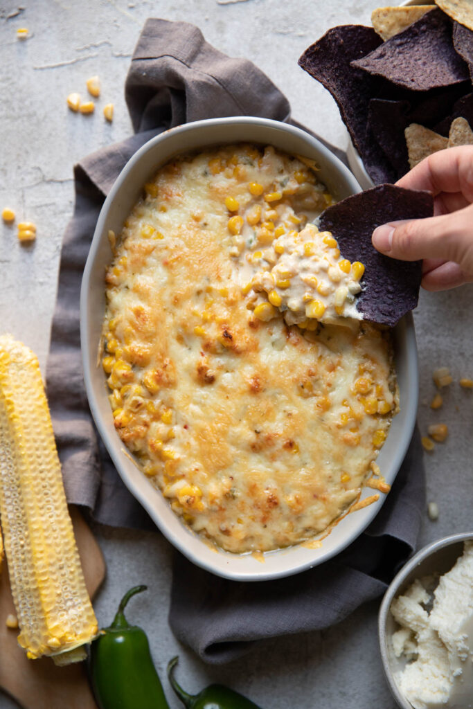 hot mexican street corn dip.