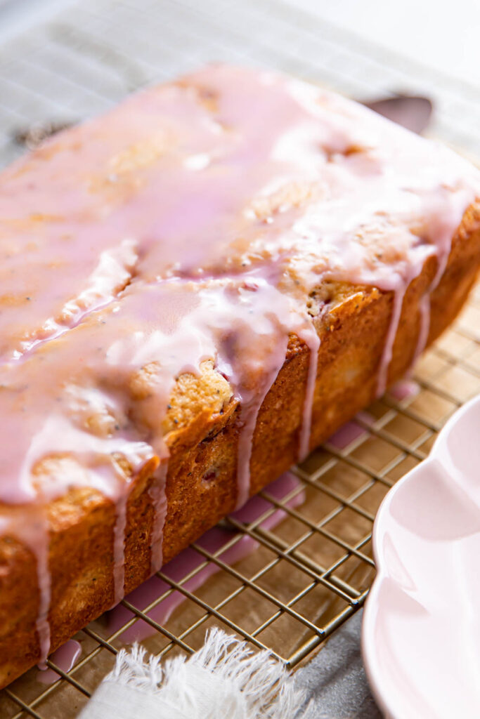 raspberry lemon poppyseed loaf cake.