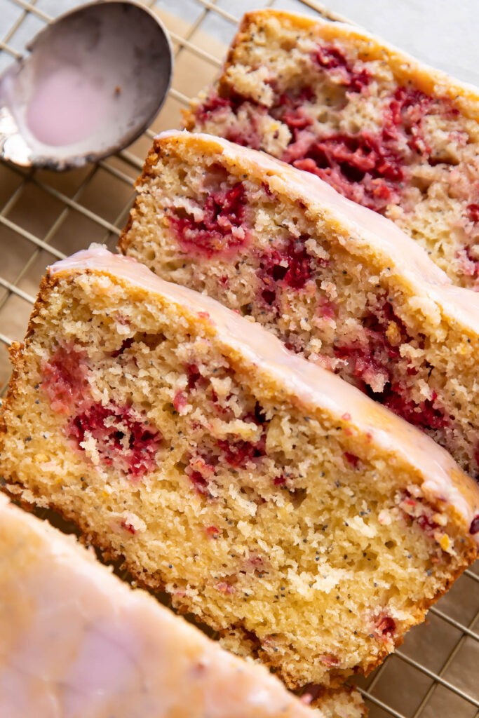 raspberry lemon poppyseed loaf cake.