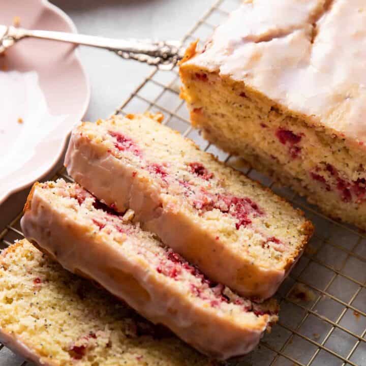 raspberry lemon poppyseed loaf cake.