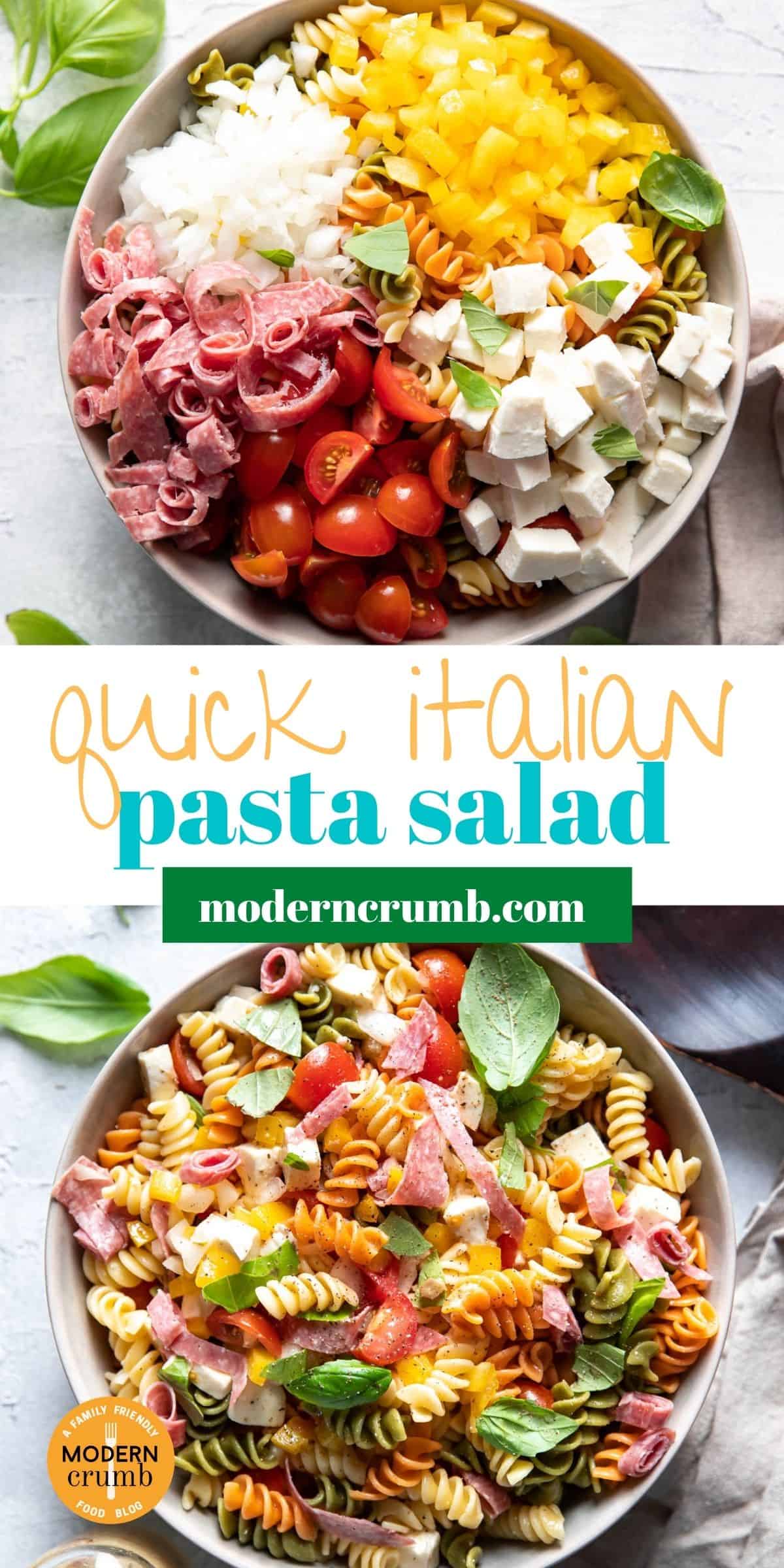 Quick Italian Pasta Salad With Salami - Modern Crumb