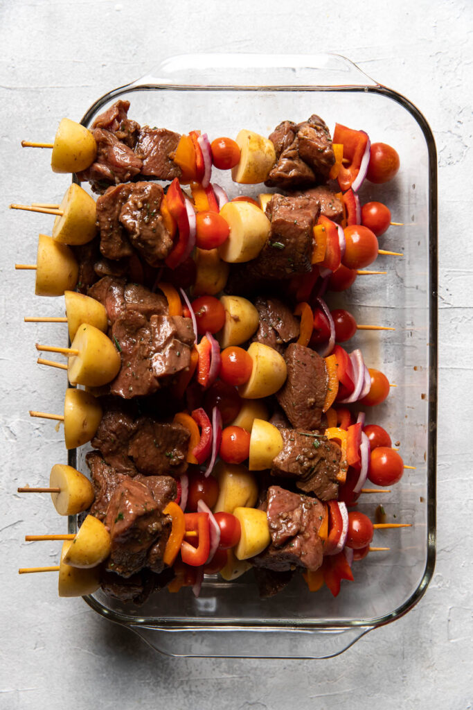 steak potato bell pepper kabobs.