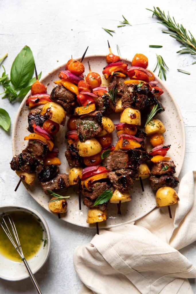 steak potato bell pepper kabobs.