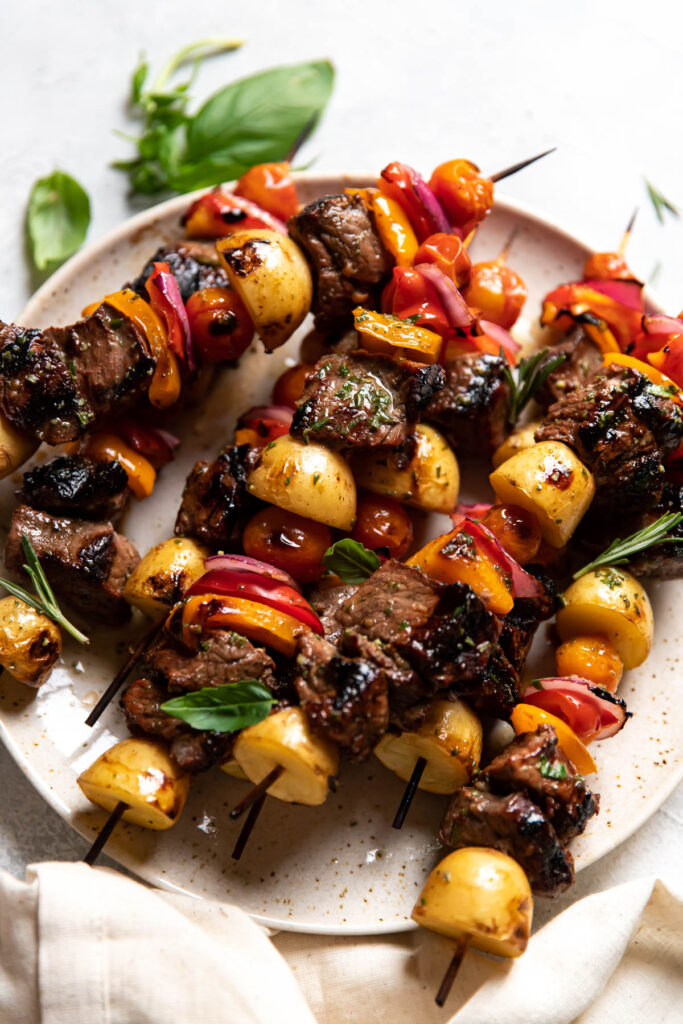 steak potato bell pepper kabobs.