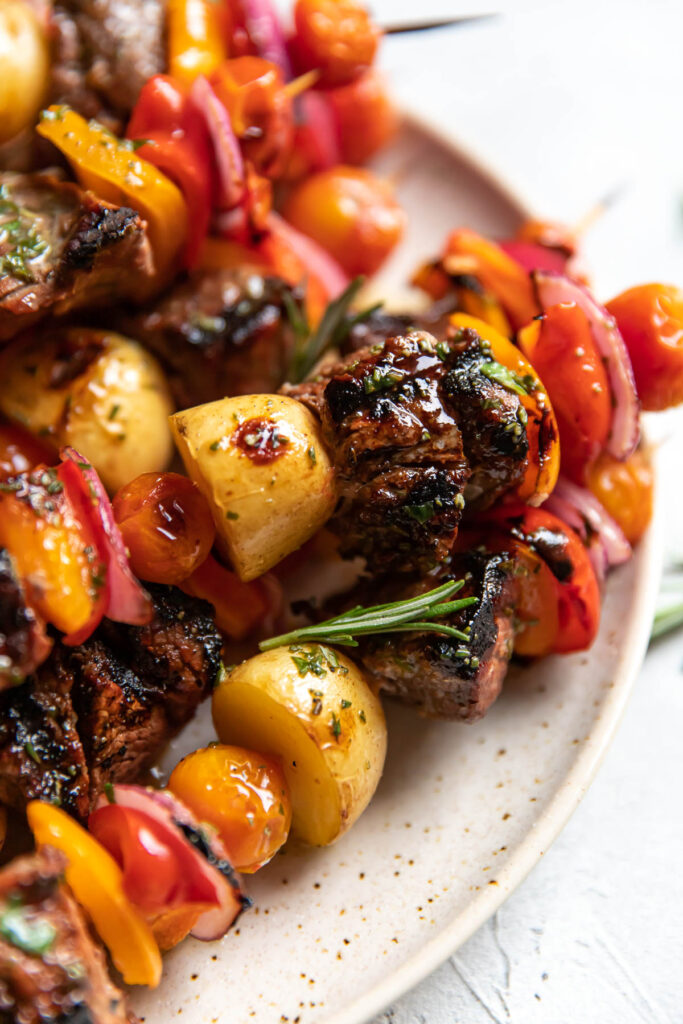 steak potato bell pepper kabobs.