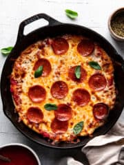 The Best Cast Iron Skillet Pizza (30 Minute) - Modern Crumb