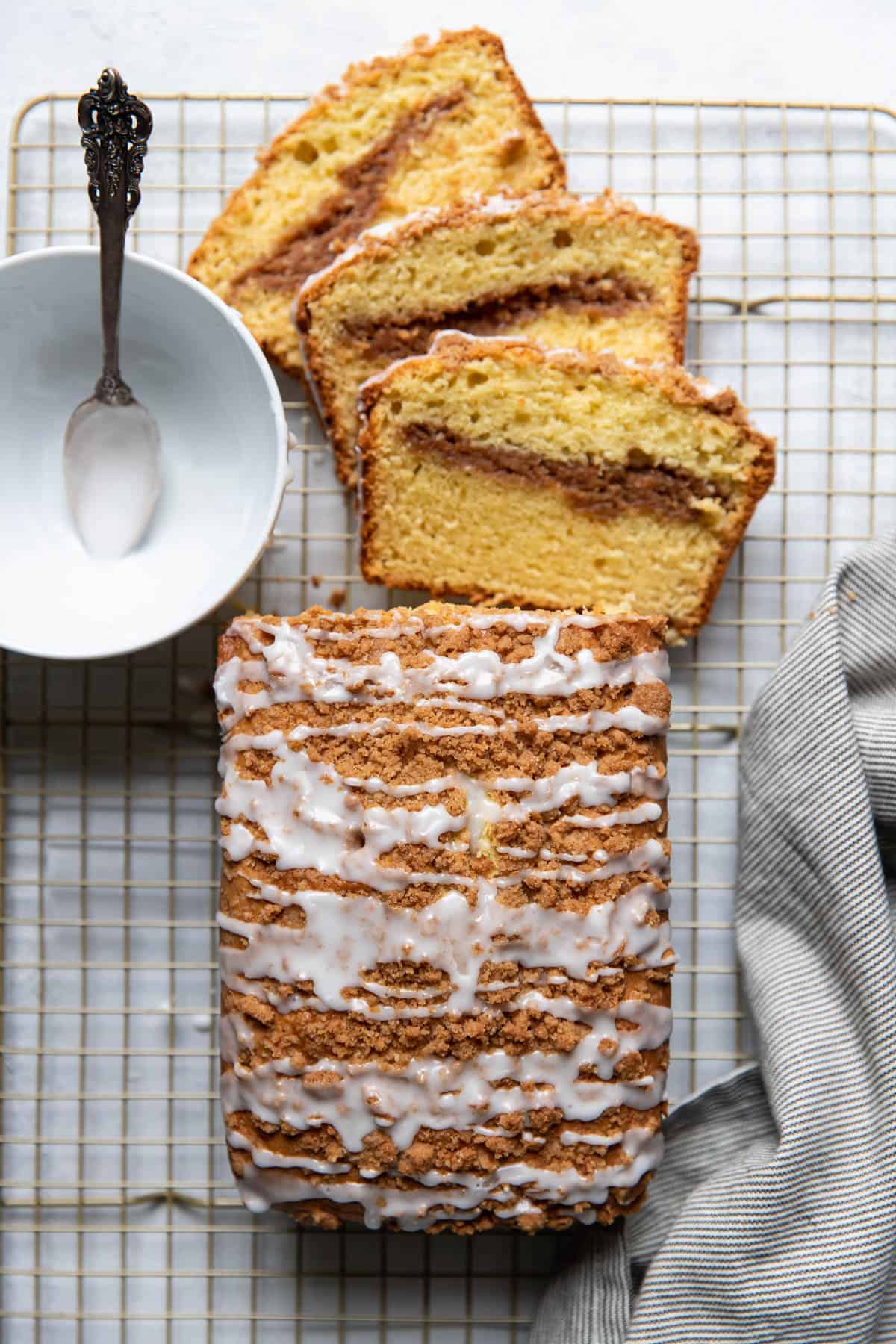 Irresistible Sour Cream Coffee Cake Loaf