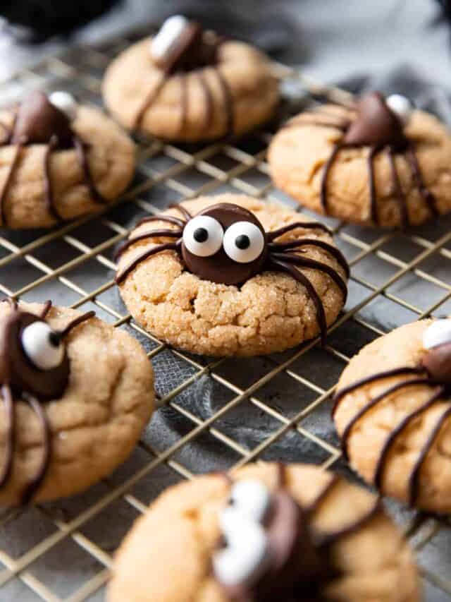 How To Make Peanut Butter Spider Cookies - Modern Crumb