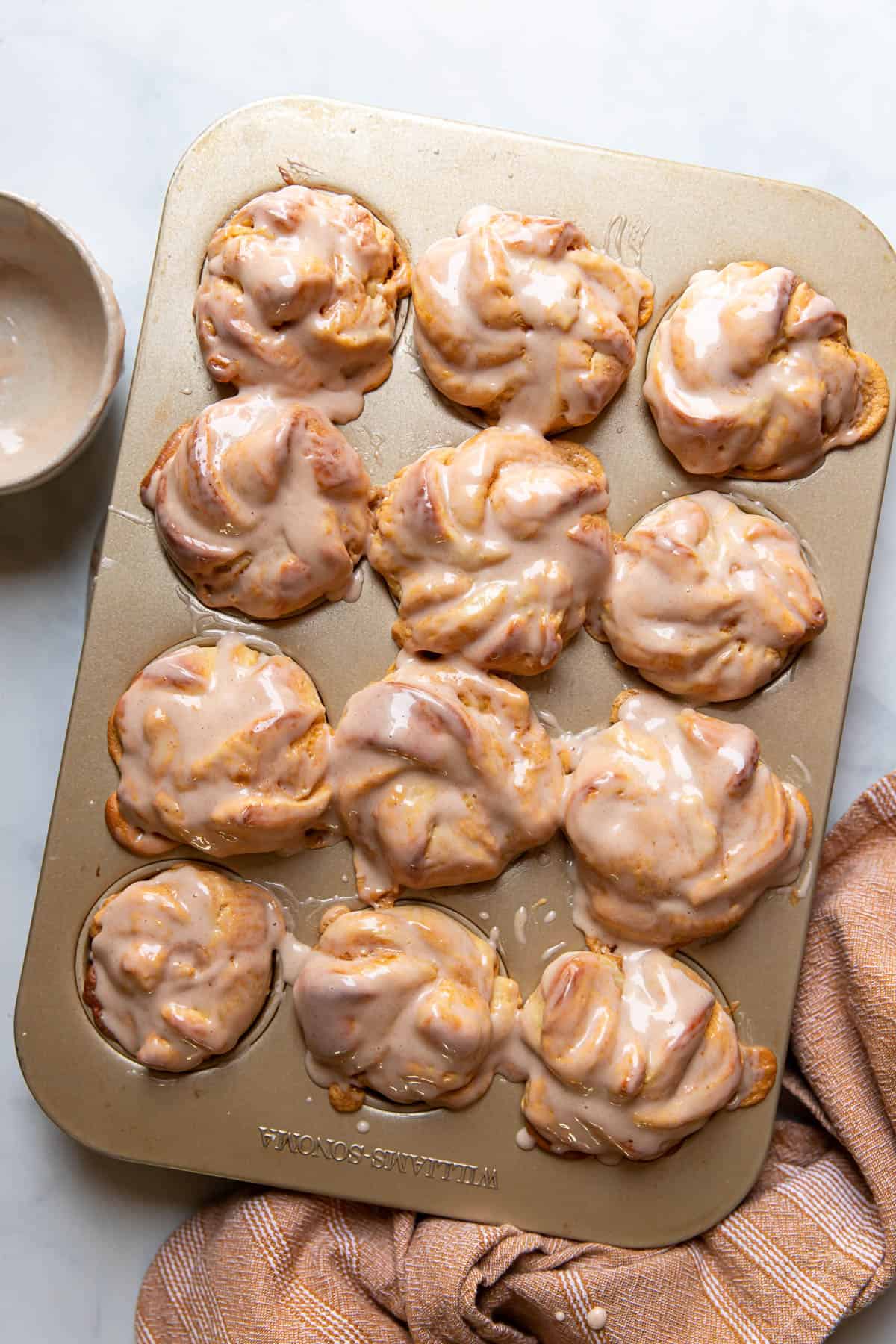 twisted pumpkin cream cheese muffin buns.