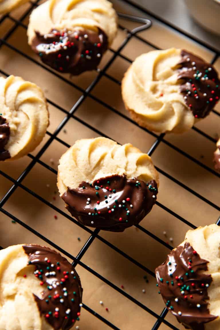 Chocolate Dipped Butter Cookies Modern Crumb