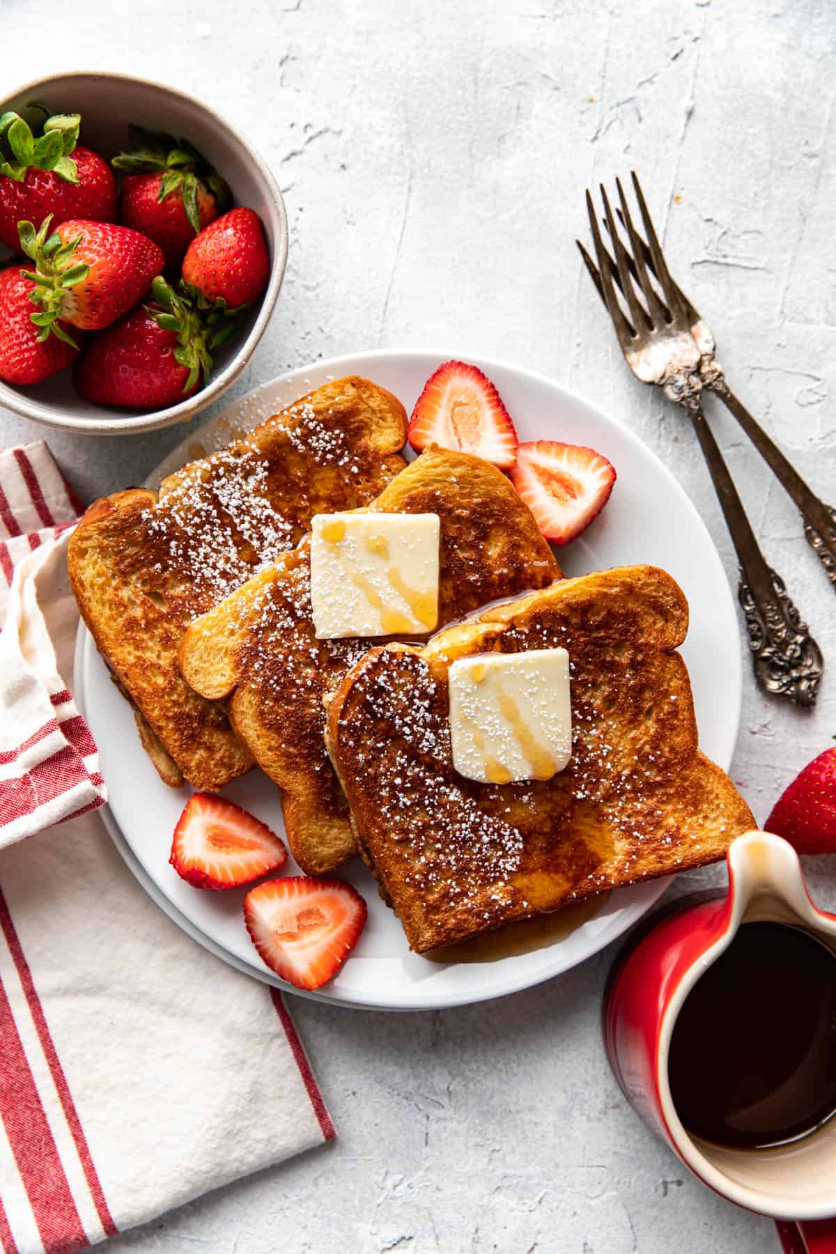french toast on a plate.