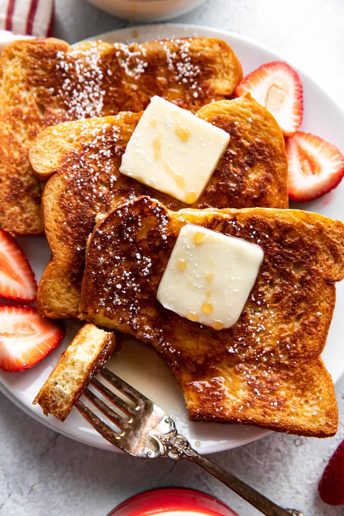 french toast on a plate.
