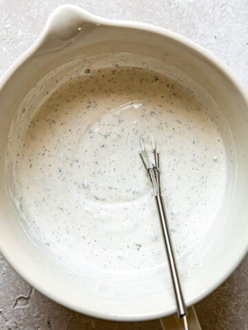 homemade ranch in a bowl.