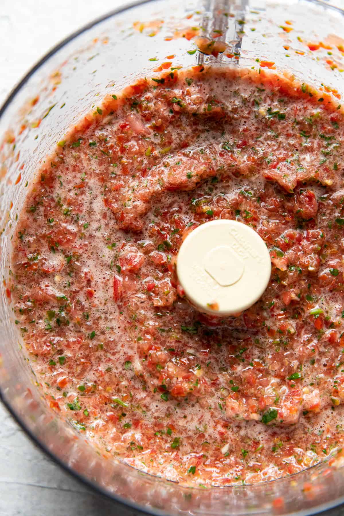 salsa fresca in a food processor.