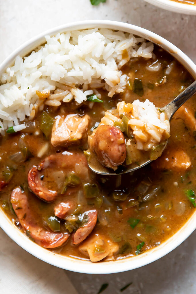 Chicken and Andouille Sausage Gumbo - Modern Crumb