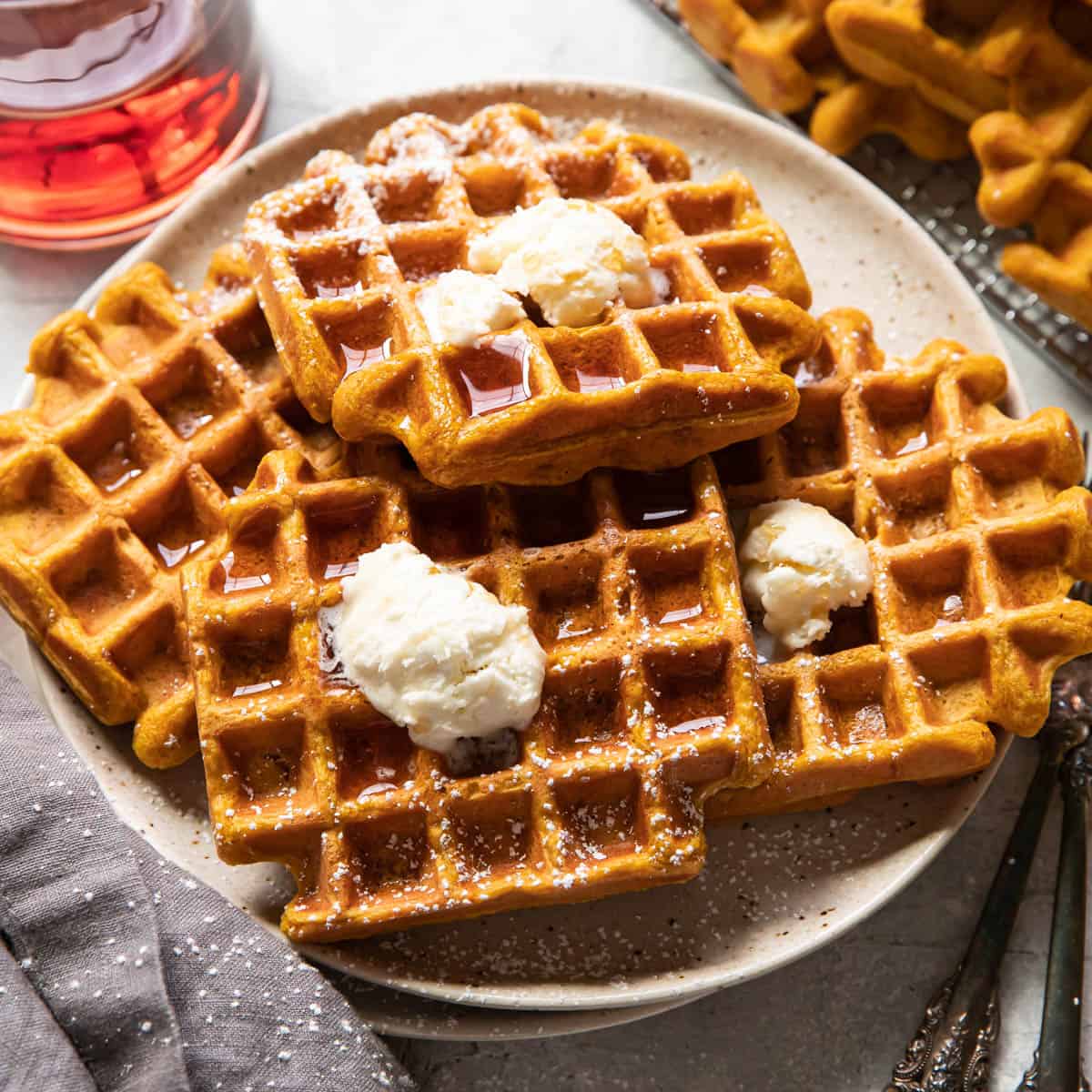 Classic Belgian Waffle Recipe (Make Ahead!) - Pinch and Swirl