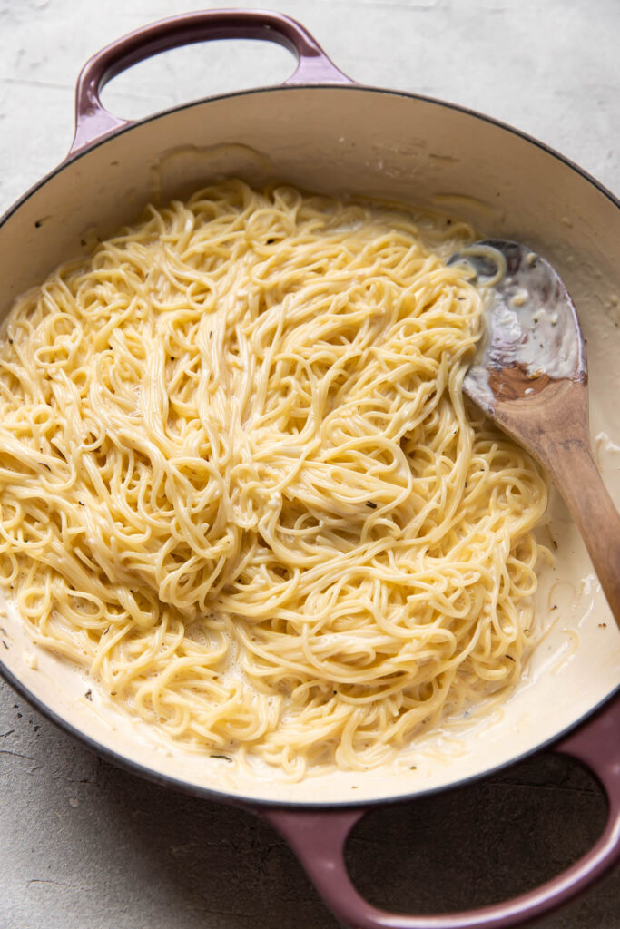 Creamy Angel Hair Pasta - Modern Crumb