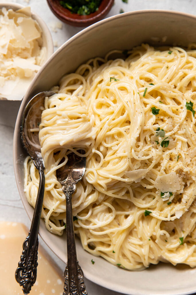 Creamy Angel Hair Pasta - Modern Crumb