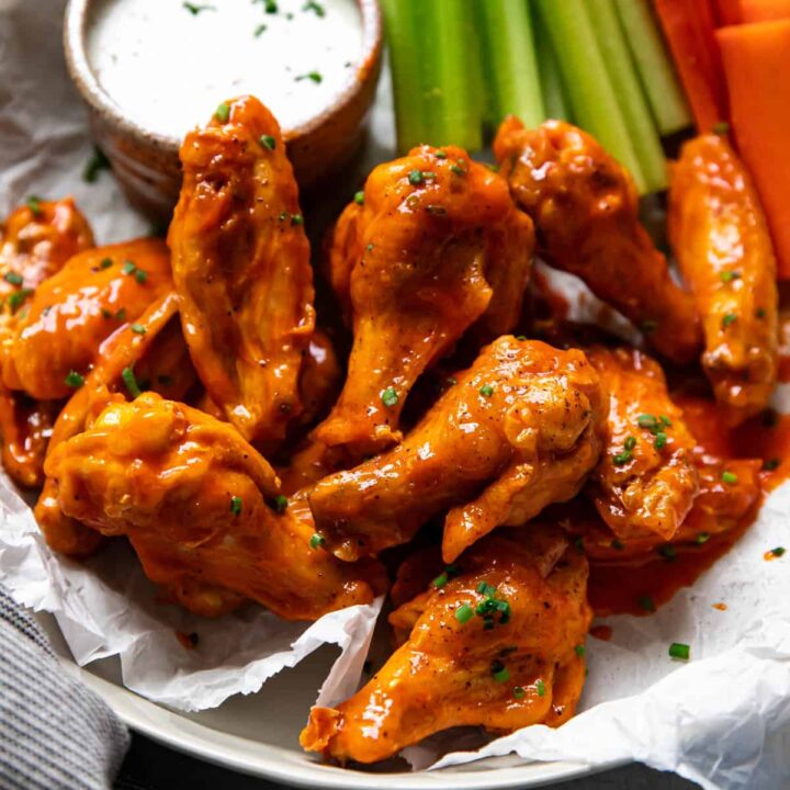 chicken wings in a bowl.