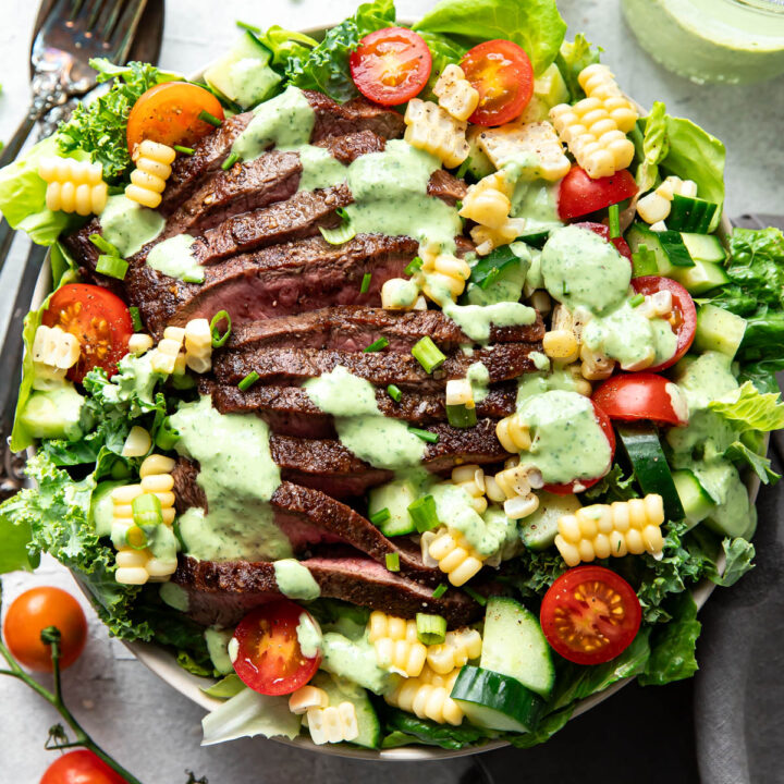 green goddess steak salad