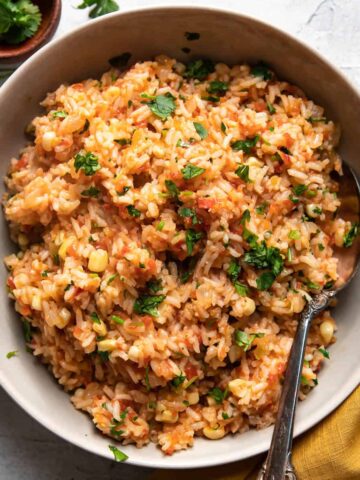 mexican rice in a bowl