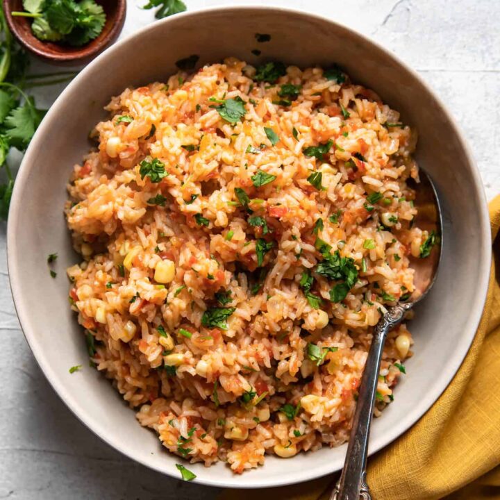 mexican rice in a bowl